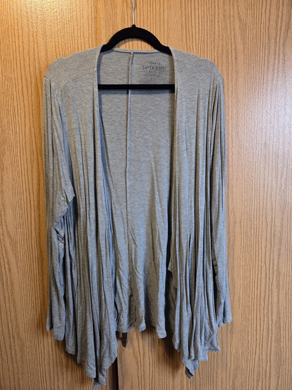 torrid Heather Gray Open Front Draped Cardigan